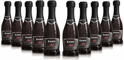 Canti - WeiÃŸer D.O.C.G. Millesimato, Spumante Sektwein, Moscato d'Asti 7%, kleine Weinflaschen, italienische Traubensorte aus Piemont, fruchtiger und aromatischer Geschmack, 12x200 ml von CANTI