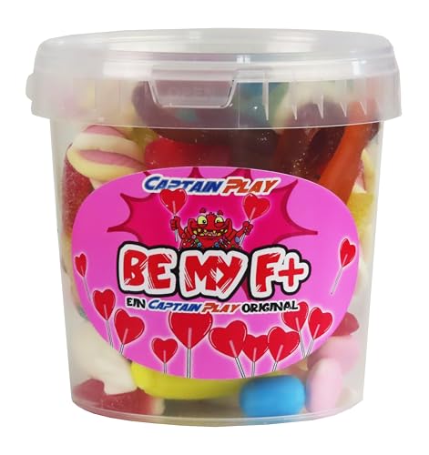 CAPTAIN PLAY Be my F+ Süßigkeiten-Mix, Süßigkeiten Geschenk für Dating und Kennelernphase mit 500g Fruchtgummi, Marshmallows und Kaubonbons, charmante Geschenkidee um Damen und Herren zu fokussieren von CAPTAIN PLAY