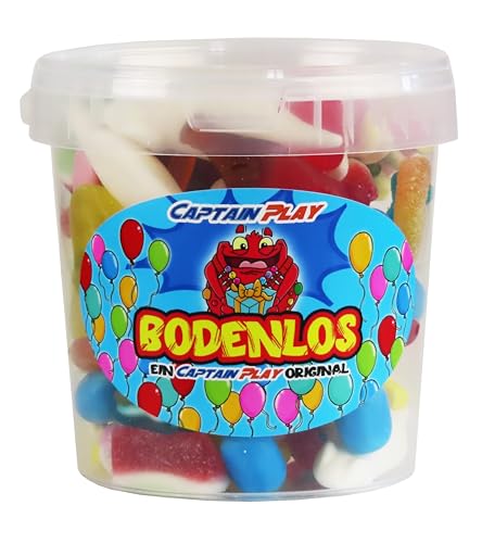 CAPTAIN PLAY Bodenlos Süßigkeiten-Mix, Süßigkeiten Geschenk für bodenlose Menschen mit 500g Fruchtgummi und Kaubonbons, bodenlose Geschenkidee für jeden Anlass von CAPTAIN PLAY