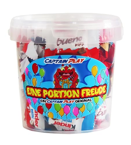 CAPTAIN PLAY Eine Portion Freude Süßigkeiten-Mischung, Schokolade Geschenk mit 315g Ferrero Kinder Spezialitäten, charmante Geschenkidee für jeden Anlass von CAPTAIN PLAY