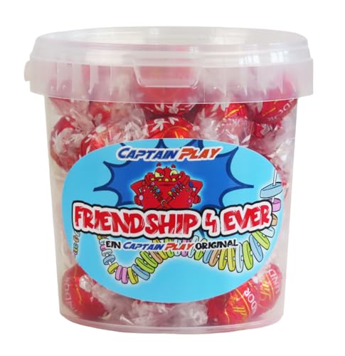 CAPTAIN PLAY Friendship 4 Ever Pralinen Box, Schokolade Geschenk für Bestie mit 500g LINDT Lindor Spezialitäten, charmante Geschenkidee für jeden Anlass von CAPTAIN PLAY