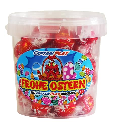 CAPTAIN PLAY Frohe Ostern Kinder Süßigkeiten Mix, Osterschokolade mit 500g Pralinen Lindt LINDOR, charmante Geschenkidee zu Ostern von CAPTAIN PLAY