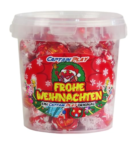 CAPTAIN PLAY Frohe Weihnachten Pralinen Geschenk mit 500g Lindt LINDOR Pralinen, besondere Geschenkidee für Männer, Frauen, Familie, Freunde, Nachbarn oder Kollegen von CAPTAIN PLAY