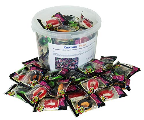 CAPTAIN PLAY | Halloween Candy | Trolli Dracula Gebisse Zähne aus Fruchtgummi in Einzelverpackung | 67 Stück Halloween Süßigkeiten von CAPTAIN PLAY