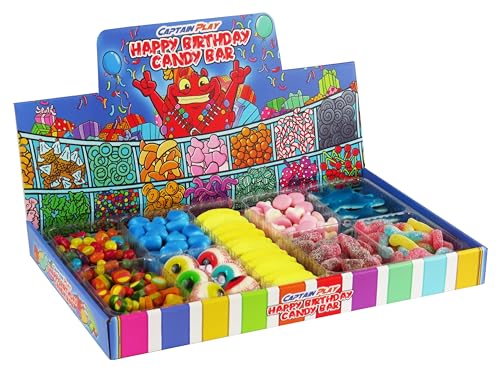 CAPTAIN PLAY Happy Birthday Candy Bar, Süßigkeiten Großpackung für Kindergeburtstag mit 6 Kinder, 1er Pack (1 x 1 kg) von CAPTAIN PLAY