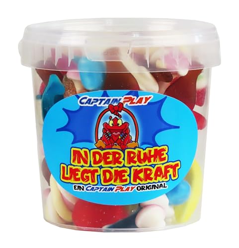 CAPTAIN PLAY In der Ruhe liegt die Kraft Süßigkeiten-Mix, Süßigkeiten Geschenk mit 500g Fruchtgummi und Kaubonbons, charmante Geschenkidee für jeden Anlass von CAPTAIN PLAY