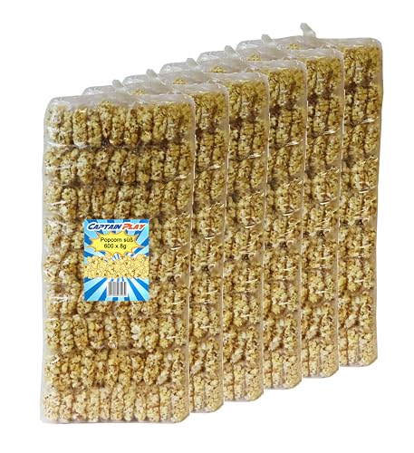 CAPTAIN PLAY Popcorn, 600 Mini Beutel Großpackung, Wurfmaterial Karneval, Karneval Süßigkeiten Popcorn süß von CAPTAIN PLAY