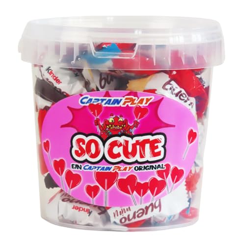 CAPTAIN PLAY So Cute Süßigkeiten-Mischung, Schokolade Geschenk für Crush mit 315g Ferrero Kinder Spezialitäten, charmante Geschenkidee um einem Crush die Augen zu öffnen von CAPTAIN PLAY