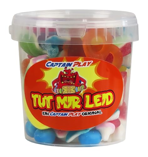 CAPTAIN PLAY Tut mir leid Geschenk Süßigkeiten-Mix, Süßigkeiten Geschenk mit 500g Fruchtgummi, Marshmallows und Kaubonbons, fabelhafte Idee für eine emotionale Entschuldigung von CAPTAIN PLAY