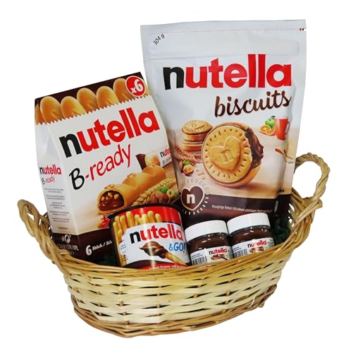 Geschenk Set Liebeszauber Geschenk für Ihn zum Valentinstag, Muttertag und Geburtstag mit Ferrero Nutella Spezialitäten (5-teilig), ausgefallenes Osternest mit Ostergras und Oster Süßigkeiten von CAPTAIN PLAY