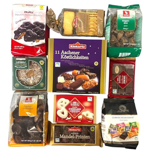 Süßigkeiten Weihnachten Sparpack, 2,7 kg Lebkuchen, Weihnachtsgebäck und Dominosteine einzeln verpackt, CAPTAIN PLAY Süßigkeiten Großpackung mit Schokolade Weihnachten von CAPTAIN PLAY