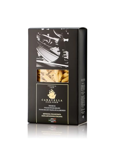 Caravella Fine Food - Geschenkset x 3(1,5 kg) – Italienische Pasta Penne Rigate 500 g – Exklusive Venedig-Kollektion – 100% italienische, handwerklich hergestellte Pasta bronzegezogene von CARAVELLA FINE FOOD