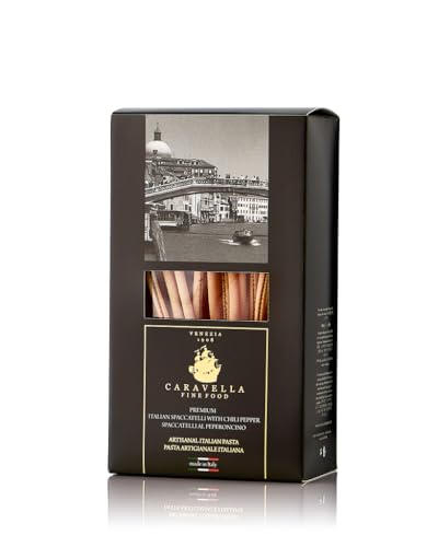 Caravella Fine Food – Geschenkset x 3 (1,5 kg) – Chili-Spaccatelli-Pasta 500 g x 3–Exklusive Venice-Kollektion–italienische, handwerklich in Bronze gezogene Pasta – aus Hartweizengrieß von CARAVELLA FINE FOOD