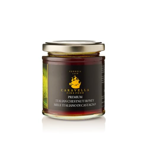 Caravella Fine Food Italienischer Kastanienhonig, 250 g, Gourmet-Kollektion, natürliche Quelle von Kohlenhydraten, ohne Zusatzstoffe, Honig von CARAVELLA FINE FOOD