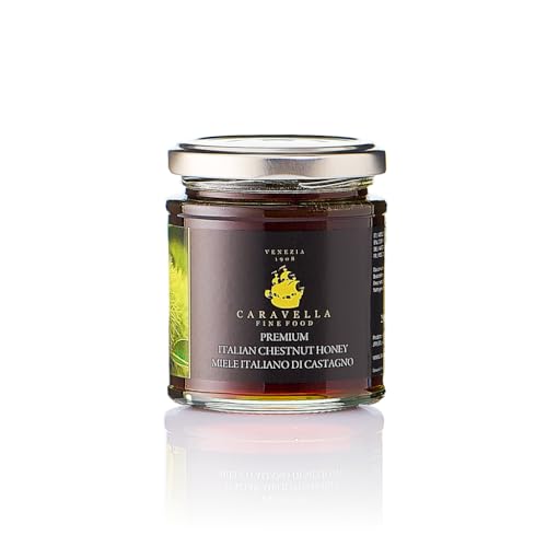 Caravella Fine Food Italienischer Kastanienhonig, 250 g, Gourmet-Kollektion, natürliche Quelle von Kohlenhydraten, ohne Zusatzstoffe, Honig von CARAVELLA FINE FOOD