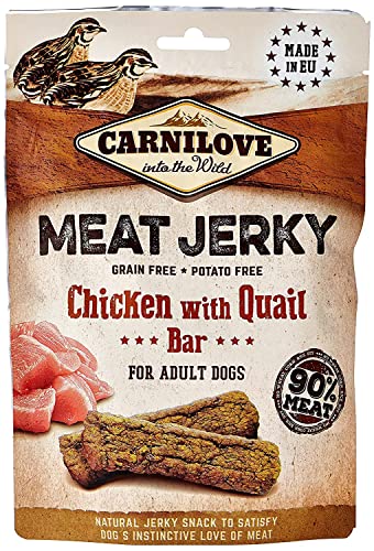 Carnilove Jerky Snack Huhn mit Wachtelriegel, 100 g von CARNILOVE