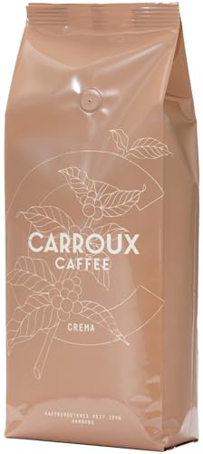 CARROUX Kaffee Crema ganze Bohnen (1 kg) - Premium Kaffeebohnen aus Hamburg - Traditionell frisch geröstet von CARROUX