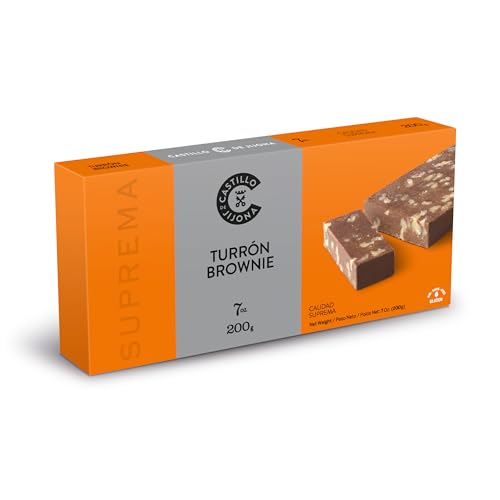 Castillo de Jijona Brownie-Nougat, 200 g, traditioneller Nougat, cremig und intensiv, glutenfrei, hohe Qualität, 18 Monate Lebensdauer, hergestellt in Spanien (Jijona) von CASTILLO DE JIJONA