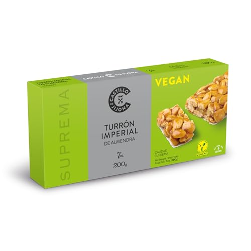 Castillo de Jijona Imperial Nougat, vegane Mandel, 200 g, vegan, ausgewählte Mandel, glutenfrei, hohe Qualität, 18 Monate Lebensdauer, Spanien (Jijona) von CASTILLO DE JIJONA