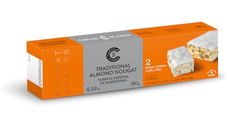 Castillo de Jijona Imperial Nougat Snack Mandeln, 60 g, Snacks de Turrones - Selected Mandel - Glutenfrei - Höchste Qualität - handwerkliches Rezept - Spanien (Jijona) von CASTILLO DE JIJONA