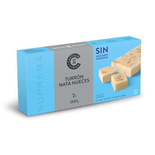 Castillo de Jijona Nougat Nüsse, ohne Zucker, 200 g, ohne Zucker, echter Geschmack, glutenfrei, hohe Qualität, 18 Monate Lebensdauer, hergestellt in Spanien von CASTILLO DE JIJONA