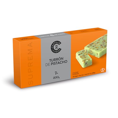 Castillo de Jijona Pistazien-Nougat, 200 g, Original Nougat, Tradition und Kreativität, glutenfrei, hochwertige Qualität, Handgemachtes Rezept - Spanien (Jijona) von CASTILLO DE JIJONA