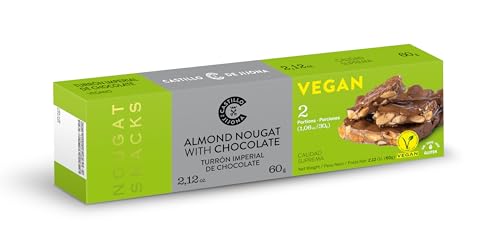 Castillo de Jijona Snack Nougat aus veganer Schokolade, 60 g, Snacks de Nougat, ausgewählter Kakao, V-Label-Etikett, glutenfrei, hochwertige Qualität, handwerkliches Rezept, Spanien (Jijona) von CASTILLO DE JIJONA