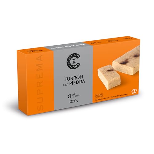 Castillo de Jijona Stone-Nougat, 250 g, traditionelle Handarbeit, glutenfrei, hohe Qualität, 18 Monate Lebensdauer, hergestellt in Spanien (Jijona) von CASTILLO DE JIJONA