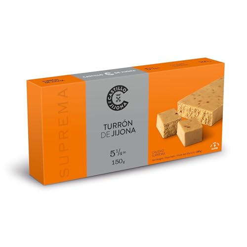 Castillo de Jijona - Turrón de Jijona - Traditioneller Nougat - Ausgewählte Mandeln - Glutenfrei - Höchste Qualität - Handgemachtes Rezept - Spanien (Jijona) - 150 Gramm von CASTILLO DE JIJONA