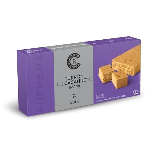 Castillo de Jijona - Weicher Erdnuss-Nougat 200g - Erdnuss-Turrón - Sanfte Süße - Glutenfrei - Höchste Qualität - Handwerksrezept - Hergestellt in Spanien (Jijona) von CASTILLO DE JIJONA