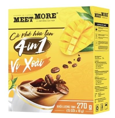 MOIN VIETNAM 4in1 Kaffee Mango - Instant Lösliche Kaffee mit Mango - Premium Qualität - exotischer Kaffee - Fruchtiger Geschmack - 270g (270g, Kaffee Mango) von CAVUMI