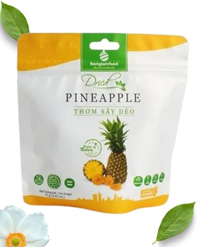 SOFT ANANAS - Weich getrocknete Ananas aus Vietnam - Fruchtiger und exotischer Geschmack - Reich an Vitaminen - Vegan - Standbeutel 75g Dried Ananas von CAVUMI