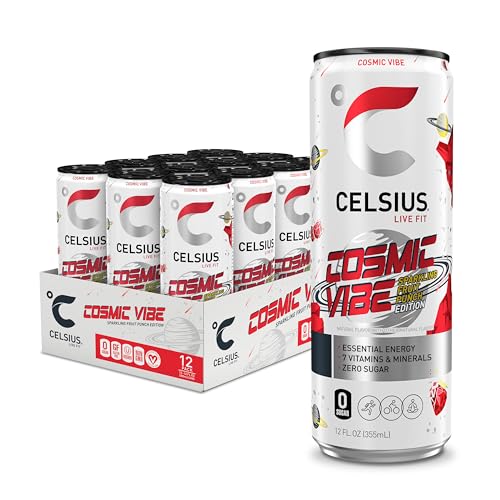 CELSIUS Sparkling Cosmic Vibe, Functional Essential Energy Drink, 350 ml, 12 Stück von CELSIUS