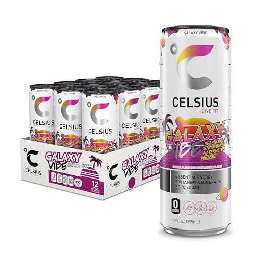 CELSIUS Sparkling Galaxy Vibe, Functional Essential Energy Drink 300 ml, 12 Stück von CELSIUS