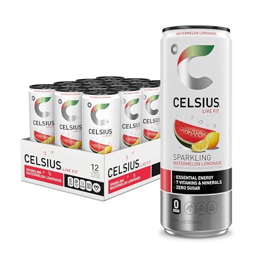 CELSIUS Sparkling Watermelon Limonade, Functional Essential Energy Drink 370 ml (12 Stück) von CELSIUS