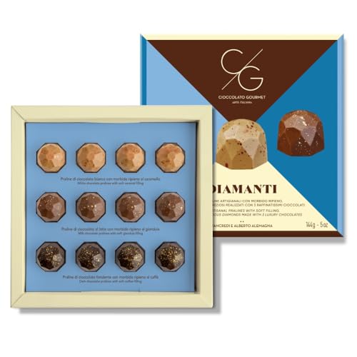 Schokolade Gourmet Handgemachte Schokoladen-Diamanten mit 4 verschiedenen Füllungen von CG CIOCCOLATO GOURMET ARTE ITALIANA