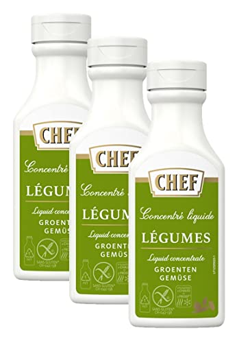 CHEF Flüssiges Konzentrat Gemüse, Geschmacksboost für Aromatische Gemüsegerichte, 100% Natürlicher Geschmack, vegan, 3er Pack (3 x 200ml) von CHEF