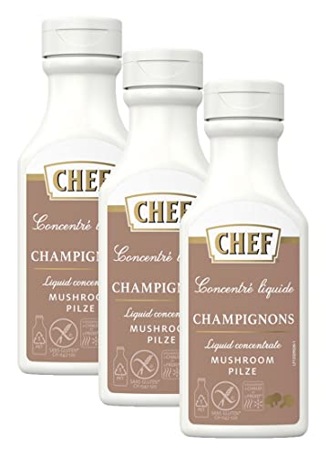 CHEF Flüssiges Konzentrat Pilz, Geschmacksboost für Pilz- und Gemüsegerichte, 100% Natürlicher Geschmack, vegan, 3er Pack (3 x 190ml) von CHEF