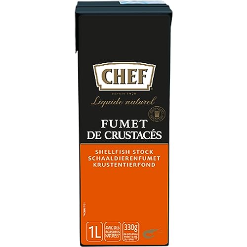 CHEF Signatur Fond Krustentier, Flüssig, 100% Natürliche Zutaten, Servierfertig, 1er Pack (1 x 1L) von CHEF