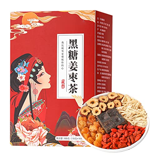 Tee, Schwarzer Zucker-Ingwer-Jujube-Tee, 180 G Chinesischer Traditioneller Brauner Zucker, Gesunder Tee, Rote Datteln, Ingwer-Tee gegen Dysmenorrhoe, Körpererkältung von CHEOTIME