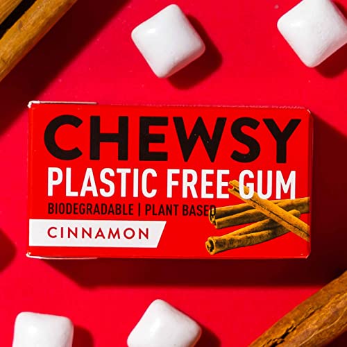 Chewsy Zimt | natürlicher, plastikfreier Kaugummi | zuckerfrei + aspartamfrei | mit 100% Xylitol gesüßt | zahnschonend | vegan 15 g (12 Packungen, 120 Stück Kaugummi) von CHEWSY