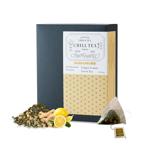 Grüntee Ingwer Zitrone von CHILL TEA Tokyo - 100% Japanischer Grüntee - Plastikfrei, natürlichen teebeutel (30 Teebeutel) von CHILL TEA Tokyo