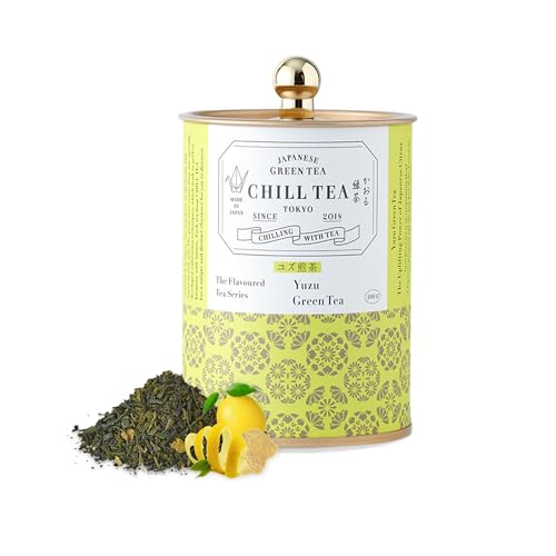 Yuzu Zitrus Grüntee von CHILL TEA Tokio - 100% Japanischer Grüntee - Frischer, Fruchtiger Geschmack (100g) von CHILL TEA Tokyo