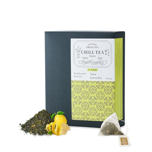 Yuzu Zitrus Grüntee von CHILL TEA Tokio - 100% Japanischer Grüntee - Plastikfrei, natürlichen teebeutel - Frischer Geschmack (30 Teebeutel) von CHILL TEA Tokyo