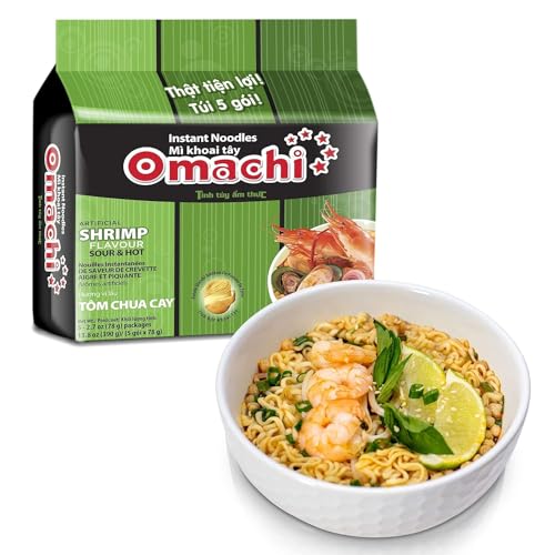 CHIN-SU OMACHI Instant-Nudeln mit Kartoffelgeschmack – Hergestellt aus natürlichen Zutaten – Vietnamesische Spezialität – Scharfe, süß-saure Garnelen – 5er-Pack (400g) von CHIN-SU