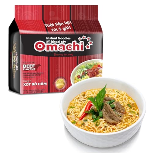 CHIN-SU OMACHI Instant-Nudeln mit Kartoffelgeschmack – Hergestellt aus natürlichen Zutaten – Vietnamesische Spezialität – Rindereintopf – 5er-Pack (400 g) von CHIN-SU