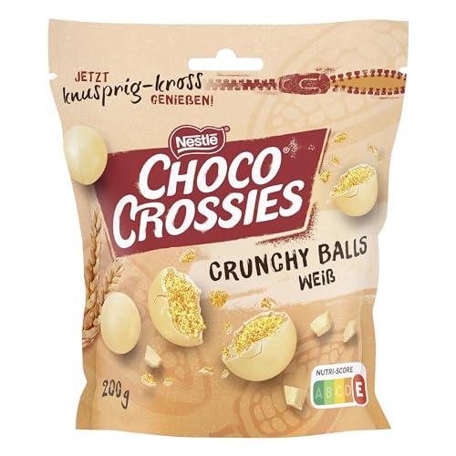 NESTLÉ CHOCO CROSSIES Crunchy Balls Weiß, Knusper-Kugeln aus krossen Weizencerealien umhüllt mit zartschmelzender weißer Schokolade, 1er Pack (1x200g) von CHOCO CROSSIES