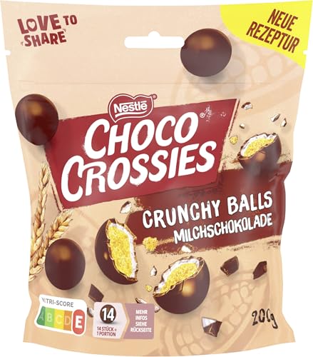 Nestlé CHOCO CROSSIES Crunchy Balls Vollmilch, Knusper-Kugeln aus krossen Weizencerealien, umhüllt mit zartschmelzender Vollmilchschokolade, 14er Pack (14 x 200g) von CHOCO CROSSIES