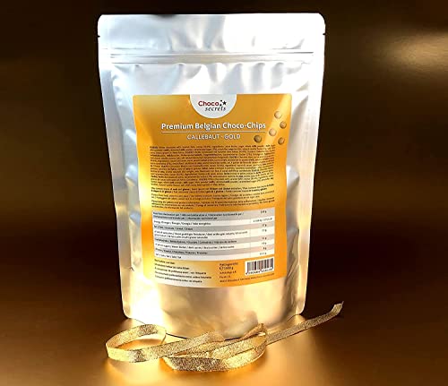 CHOCO SECRETS - 1 kg - belgische Gold Schokolade - Schoko-Chips - im wiederverschließbaren Standbeutel - Schokolade für schokobrunnen - Premium Belgische Kuvertüre für Schokoladenbrunnen - Fondue von CHOCO SECRETS