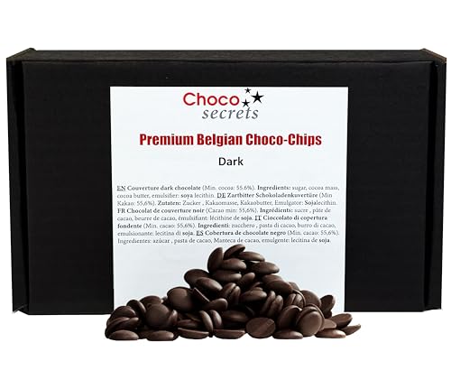 CHOCO SECRETS - 600g Dunkle Schokolade für Schokobrunnen - Schoko-Fondue-Schokolade zum Schmelzen - Zartbitter-Kuvertüre für Schokoladenbrunnen - Schokodrops für Schokoladenfondue und zum Backen von CHOCO SECRETS